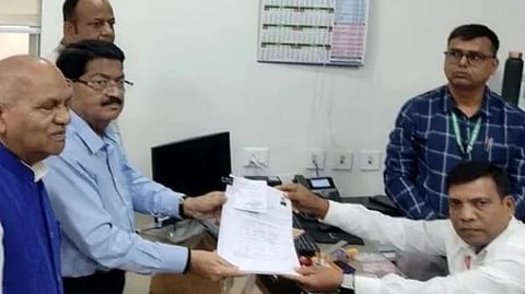 Parimal Nathwani files nomination for Rajya Sabha polls in Jharkhand.