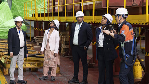Tamil Nadu Minister S Keerthana visits HD Hyundai Heavy Industries' Ulsan shipyard during her first international visit to South Korea.