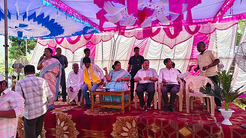 Andhra Pradesh minister Sandhya Rani and officials at the programme in Kotia