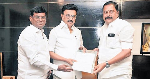 One of the committees that conducted review meeting in Chennai region submitted its report to DMK president MK Stalin on Wednesday 