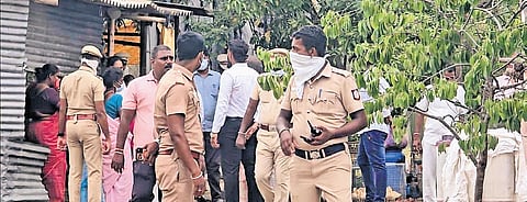 A team of officials during the exhumation of Suresh’s body on Thursday | Express