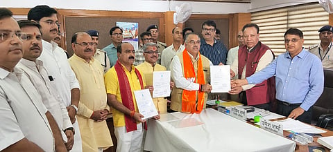 BJP candidates Tarun Chugh, Rajneesh Agrawal and  Mahesh Kewat declared elected unopposed by the Returning Officer. 