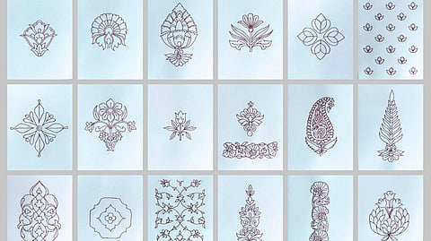 Artwork featuring traditional Banarasi brocade designs by Anshu Singh