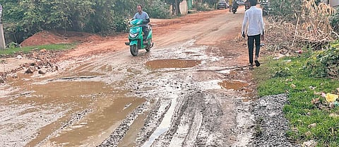 Due to a lack of drainage, the water is flowing into the roads.