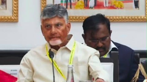 CM Nara Chandrababu Naidu during Eleventh Meeting of the Governing Council on Thursday.