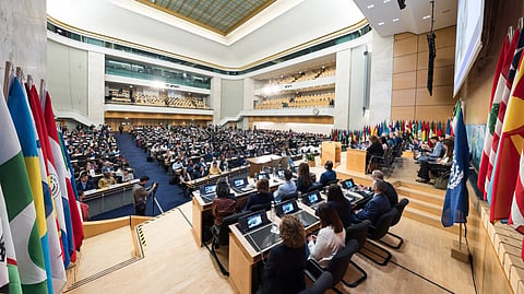 Delegates during the 114th annual International Labour Conference in Geneva.