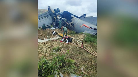 The aircraft, on a routine sortie, went down around 10 am and caught fire.