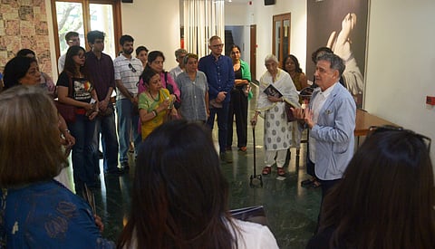 Andrea Anastasio, director, Italian Embassy Cultural Centre during the walkthrough 