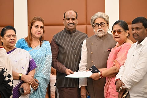 Rebel TMC MPs met Lok Sabha Speaker Om Birla at his residence, in Delhi today