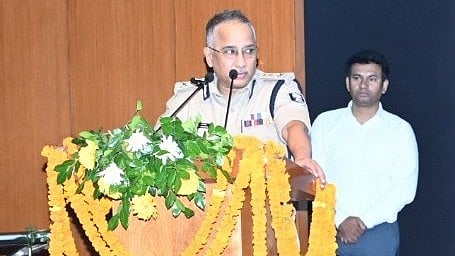 DG, Spl branch and Operation, Kundan Krishnan speaking after inaugurating a two-day training workshop on cyber security for police personnel at the Police Headquarters in Patna.