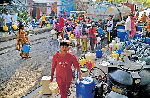 Despite rainfall and efforts to get extra water from Haryana, the water situation remains bleak.