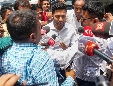 TMC National General Secretary Abhishek Banerjee arrives at the Enforcement Directorate (ED) office in connection with the alleged school jobs scam case, in Kolkata, West Bengal, Monday, June 15, 2026.