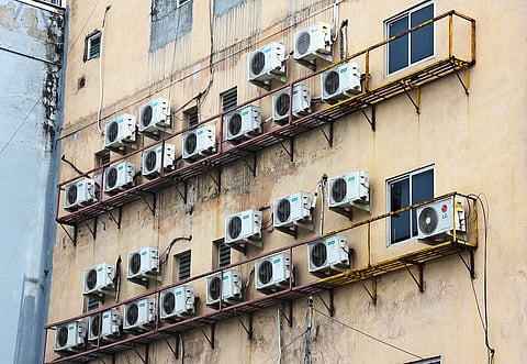 Air conditioning units were installed in a commercial establishment in Tiruchy city.