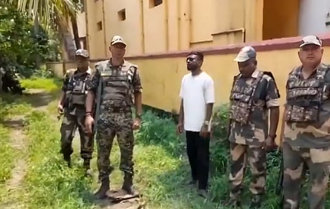 A large contingent of central paramilitary personnel was deployed outside the property linked to NCPI from Monday morning.