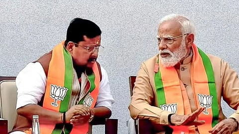 PM Modi with BJP chief Nitin Nabin.