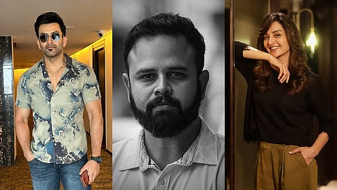 (L to R) Prithviraj Sukumaran, Rahul Sadasivan, Manju Warrier