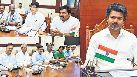 Chief Minister C Joseph Vijay is chairing the review meeting of the energy department at the Secretariat in Chennai on Tuesday