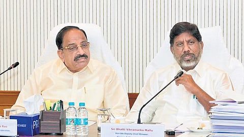 Agriculture Minister Thummala Nageshwara Rao along with Deputy Chief Minister Mallu Bhatti Vikramarka