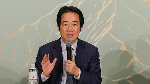 Taiwan's President Lai Ching-te takes part in a briefing with foreign correspondents in Taipei on June 18, 2026.