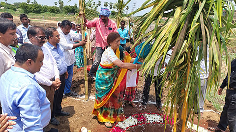 ADC Chairperson and Managing Director D Lakshmiparthasarathi formally launched the development works by planting saplings at the site.