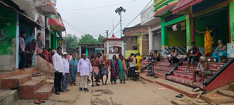 The CPI(M) delegation at Chadheyapada village in Beguniapada on Wednesday.