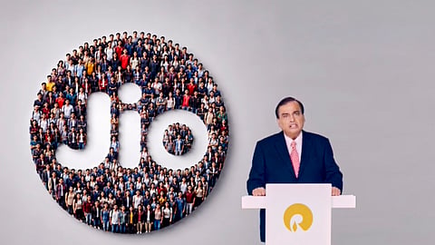 Reliance Industries Chairman Mukesh Ambani addresses the 49th Annual General Meeting (post-IPO) of Reliance Industries Limited, in Mumbai, Maharashtra, June 19, 2026.