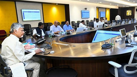 CM Nara Chandrababu Naidu during 18th SIPB meeting at Secretariat in Velagapudi on Thursday. 