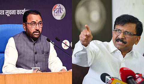 Union Minister Prataprao Jadhav (L) and Shiv Sena (UBT) MP Sanjay Raut.