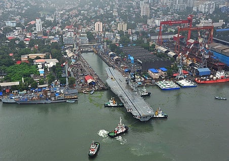 An aerial photo of Cochin Shipyard