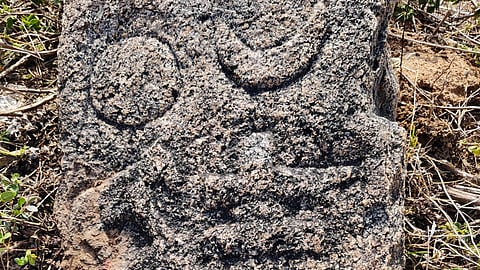 Gadhegallu idol partially buried found at Kanagarthi.