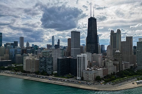 FILE - The Chicago city skyline is seen Aug. 27, 2025