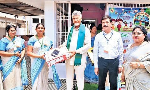 On Saturday, Chief Minister N.Chandrababu Naidu officially handed over induction stoves and steel utensil kits to an Anganwadi centre, marking a pivotal moment in the State’s ‘Net Zero’ initiative.