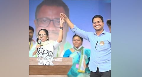Mosaraf Hussen with TMC supremo Mamata Banerjee. 