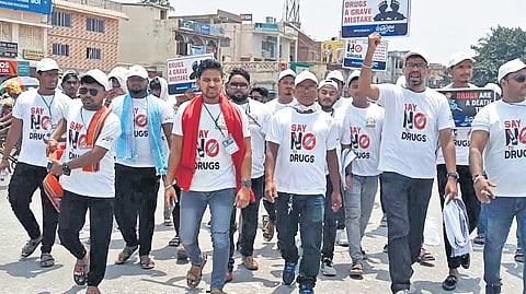 Gatikrishna Satapathy with his team of volunteers as part of WADA campaigns.