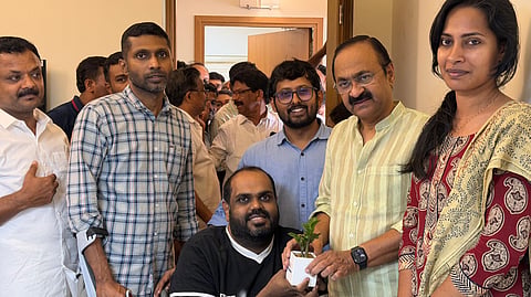 Members of ‘MS Harmony’, a Multiple Sclerosis patient collective, meet Chief Minister V D Satheesan in Kochi on Sunday.