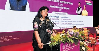 MP Aparajita Sarangi addressing the event