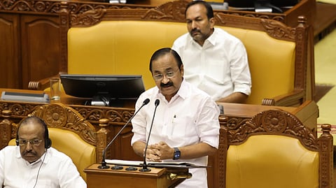 Kerala Chief Minister VD Satheesan presenting the state budget for 2026-27 on Friday, June 19, 2026.