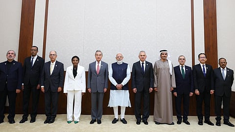 PM Modi with National Security Advisors and senior security officials of BRICS countries.