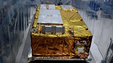 The Visible Emission Line Coronagraph (VELC) with the protective Multi-Layer Insulation (MLI) cover, before integration with the Aditya-L1 spacecraft. 