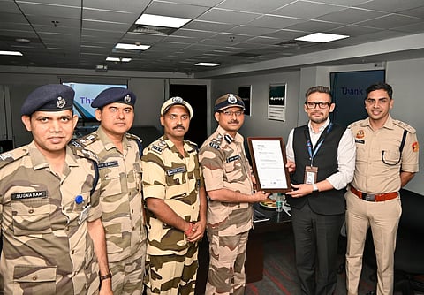 The ISO 9001:2015 Quality Management System Certification for Security Operations was formally handed over by Navdeep Singh Heera, Chief Security Officer of Delhi International Airport Limited, to Babu Ram, IPS, DIG-cum-Chief Aerodrome Security Officer. 