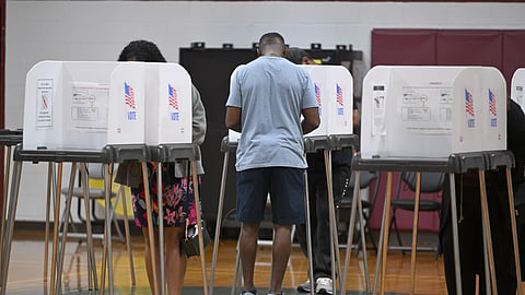 People cast their votes at the Upper Marlboro Community Center Tuesday,, June 23, 2026, in Upper Marlboro, Md.