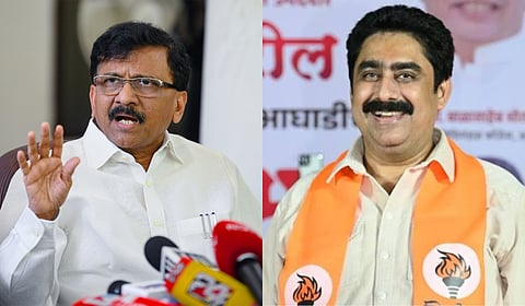 Shiv Sena (UBT) MP Sanjay Raut (L) and rebel MP Sanjay Dina Patil.