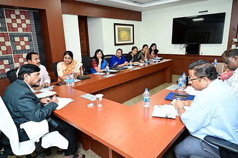 Union Minister Ramdas Athawale taking review of social justice and welfare programmes of state government in Bhubaneswar.