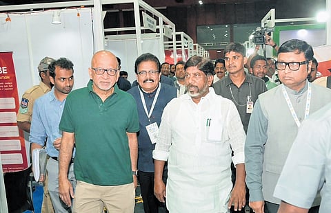 Deputy Chief Minister Mallu Bhatti Vikramarka during the inauguration of Industrial Innovation & Technology Expo 2026 in Hyderabad on Friday