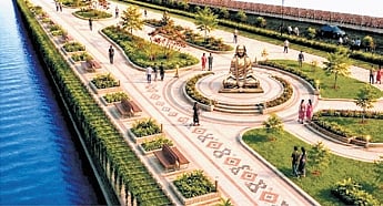 The proposed design of one of the ghats of the Mahanadi River.