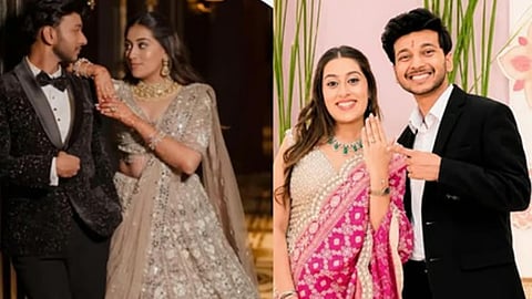 26-year-old businessman Ketan Agarwal with his fiancee Siya Goyal, 20, a second-year BBA student.