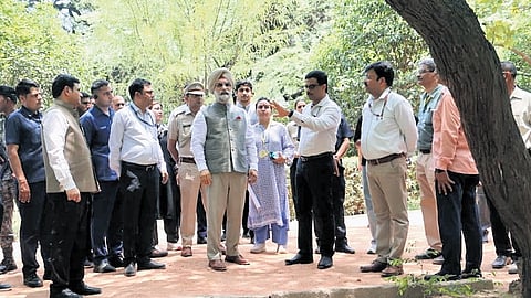 The Lieutenant-Governor during inspection at Sanjay Lake on Thursday.