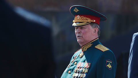 FILE - Sergei Ivanov, Russia's special representative for environment protection and transport, attends a Victory Day military parade marking the 75th anniversary of the Nazi defeat in World War II on Moscow's Red Square, Russia, Wednesday, June 24, 2020.