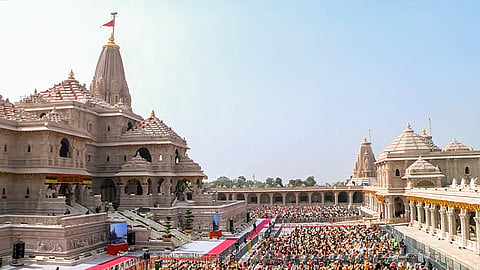 A view of Shri Ram Janmabhoomi Mandir in Ayodhya, Uttar Pradesh.