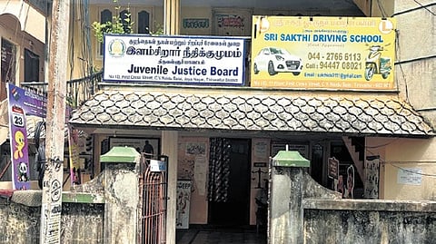 The JJB in Tiruvallur district shares a building with a driving school.